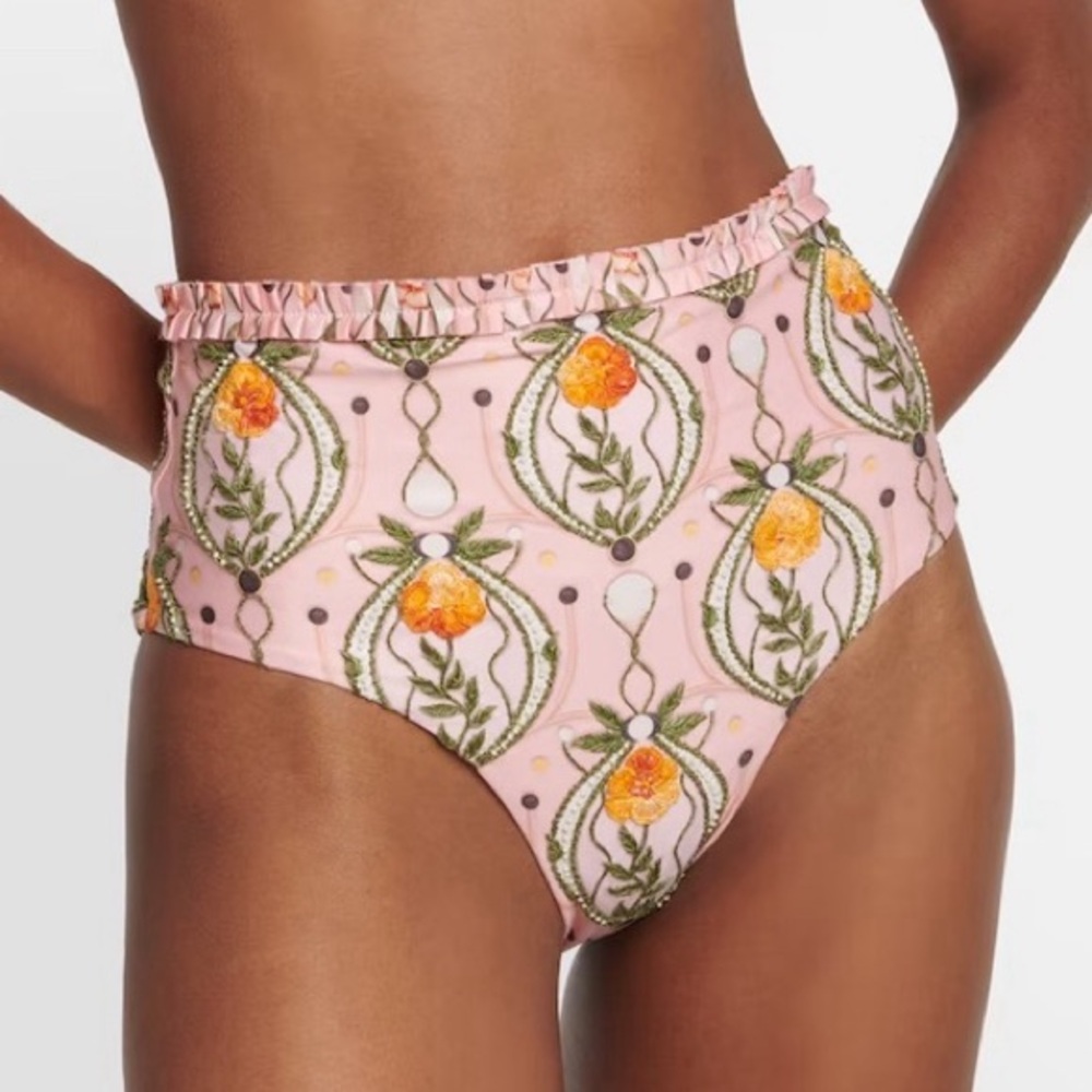 AGUA BY AGUA BENDITA Nopal Lunar embroidered bikini bottoms